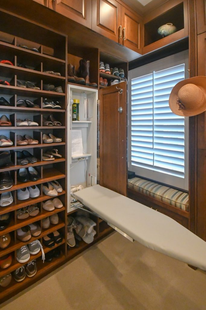 Shoe storage and iron